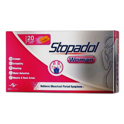 STOPADOL WOMAN ( PARACETAMOL + PAMABROM + PYRILAMINE MALEATE ) FOR MENSTRUAL PERIOD SYMPTOMS 20 FILM-COATED CAPLETS